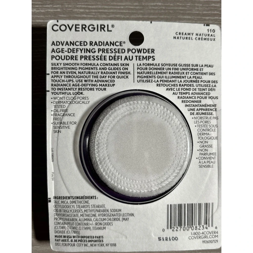 NWT Covergirl Advanced Radiance Age-Defying Pressed Powder 110 Creamy Natural